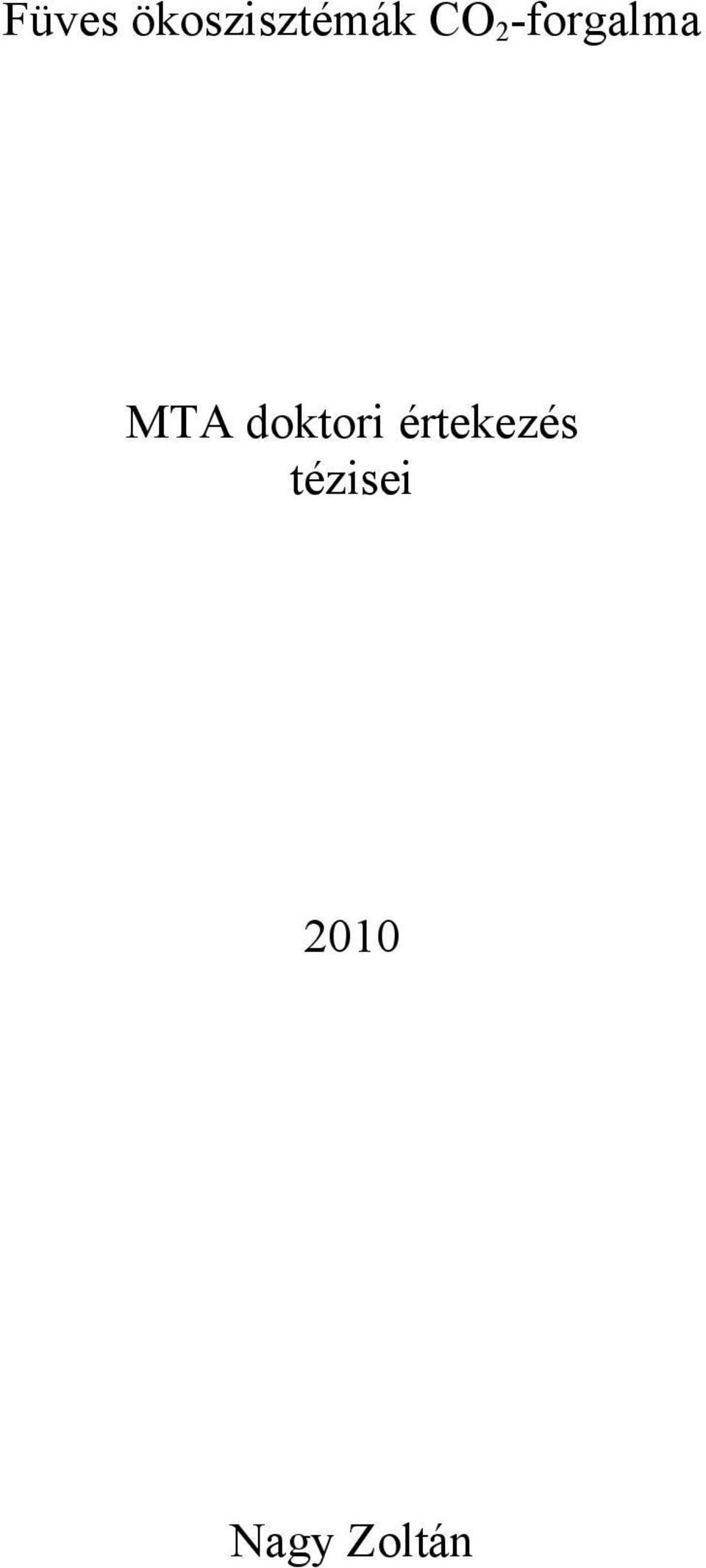 doktori értekezés