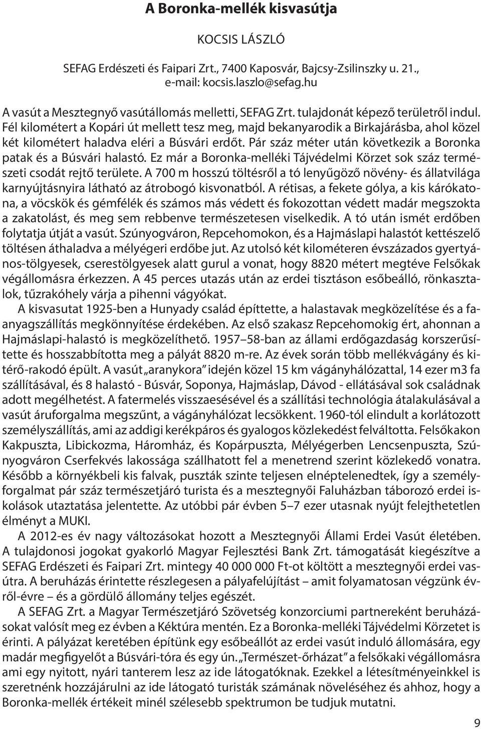 Fél kilométert a Kopári út mellett tesz meg, majd bekanyarodik a Birkajárásba, ahol közel két kilométert haladva eléri a Búsvári erdőt.