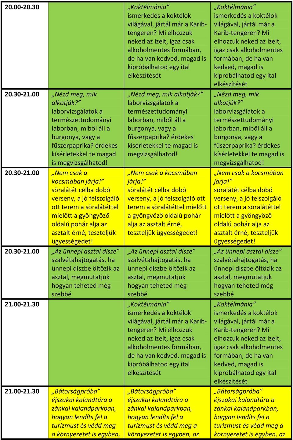 Mi elhozzuk neked az ízeit, igaz csak alkoholmentes formában, de ha van kedved, magad is 21.00-21.30 a környezetet is egyben, Koktélmánia világával, jártál már a Karib-tengeren?