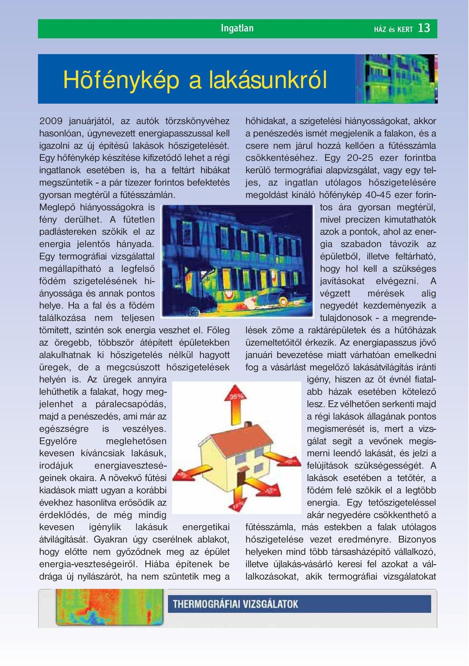 Meglepő hiányosságokra is fény derülhet. A fűtetlen padlástereken szökik el az energia jelentős hányada.