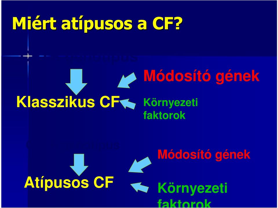 genotípus Atípusos CF Módosító gének