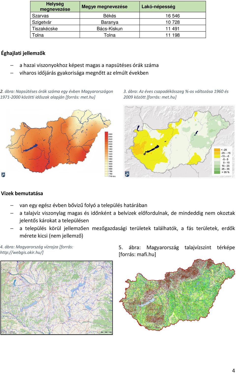 ábra: Az éves csapadékösszeg %-os változása 1960 és 2009 között [forrás: met.