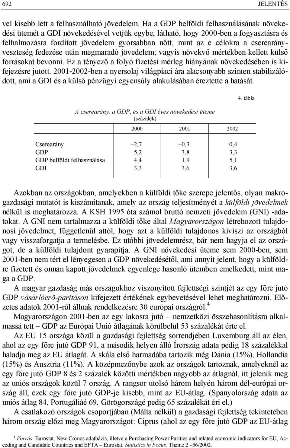 cserearányveszteség fedezése után megmaradó jövedelem; vagyis növekvő mértékben kellett külső forrásokat bevonni. Ez a tényező a folyó fizetési mérleg hiányának növekedésében is kifejezésre jutott.