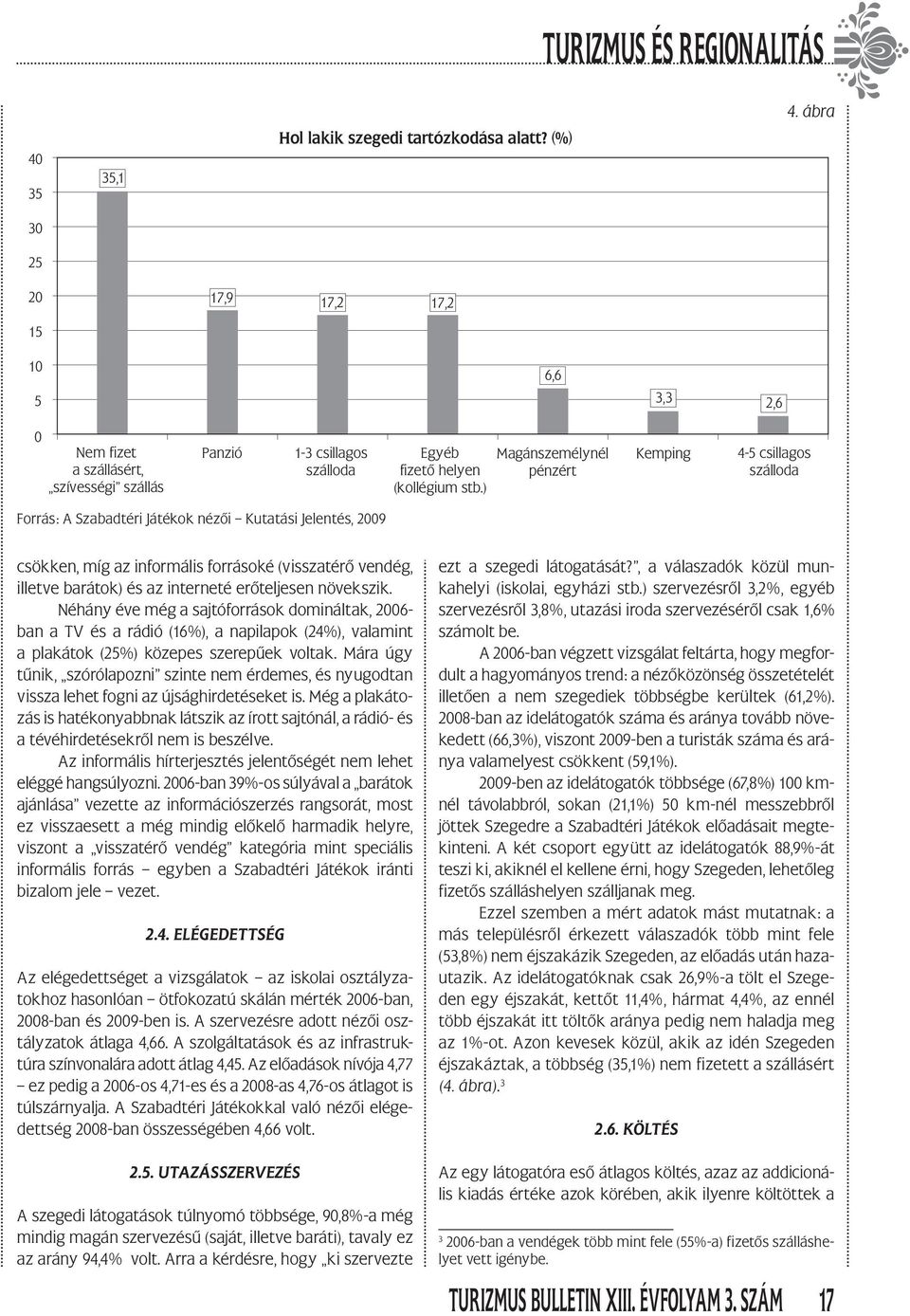 ) Magánszemélynél pénzért Kemping 4-5 csillagos szálloda Forrás: A Szabadtéri Játékok nézői Kutatási Jelentés, 29 csökken, míg az informális forrásoké (visszatérő vendég, illetve barátok) és az