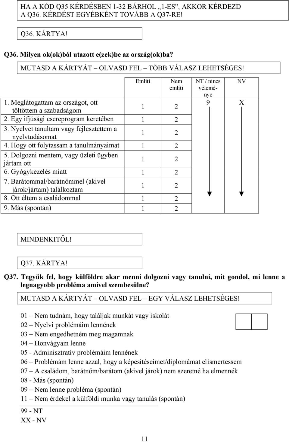 Nyelvet tanultam vagy fejlesztettem a nyelvtudásomat 4. Hogy ott folytassam a tanulmányaimat 5. Dolgozni mentem, vagy üzleti ügyben jártam ott 6. Gyógykezelés miatt 7.