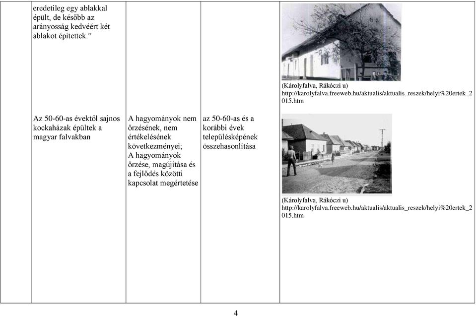 htm Az 50-60-as évektől sajnos kockaházak épültek a magyar falvakban A hagyományok nem őrzésének, nem értékelésének következményei; A