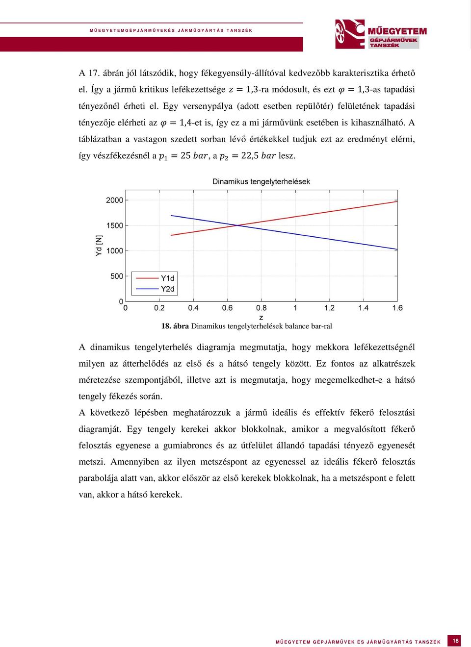 A táblázatban a vastagon szedett sorban lévő értékekkel tudjuk ezt az eredményt elérni, így vészfékezésnél a = 25, a = 22,5 lesz. 18.