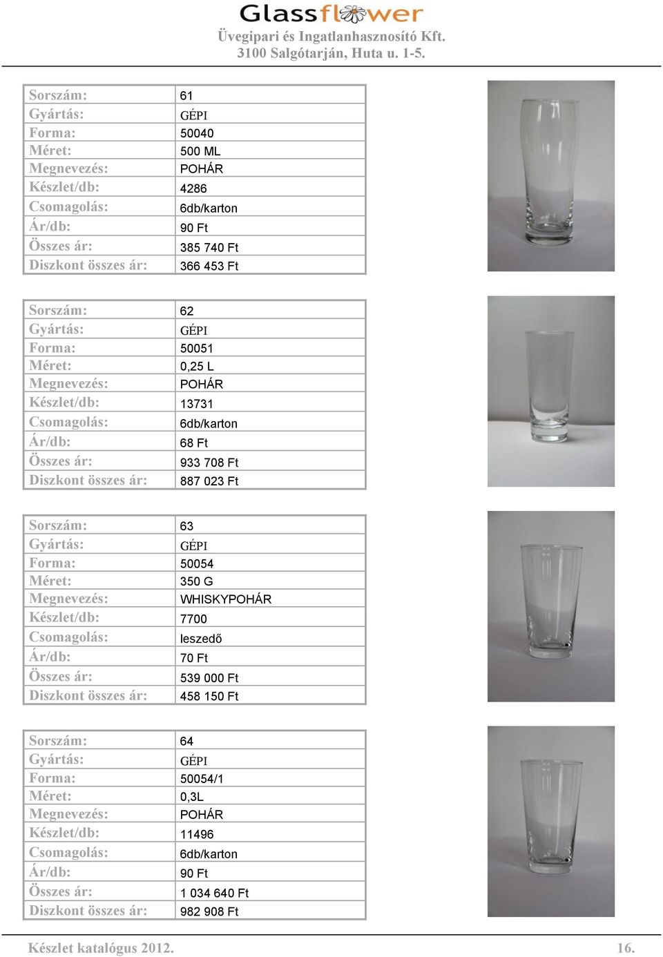 Sorszám: 63 Forma: 50054 350 G Készlet/db: 7700 WHISKY 539 000 Ft 458 150 Ft Sorszám: 64