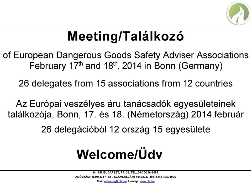 countries Az Európai veszélyes áru tanácsadók egyesületeinek találkozója, Bonn, 17.