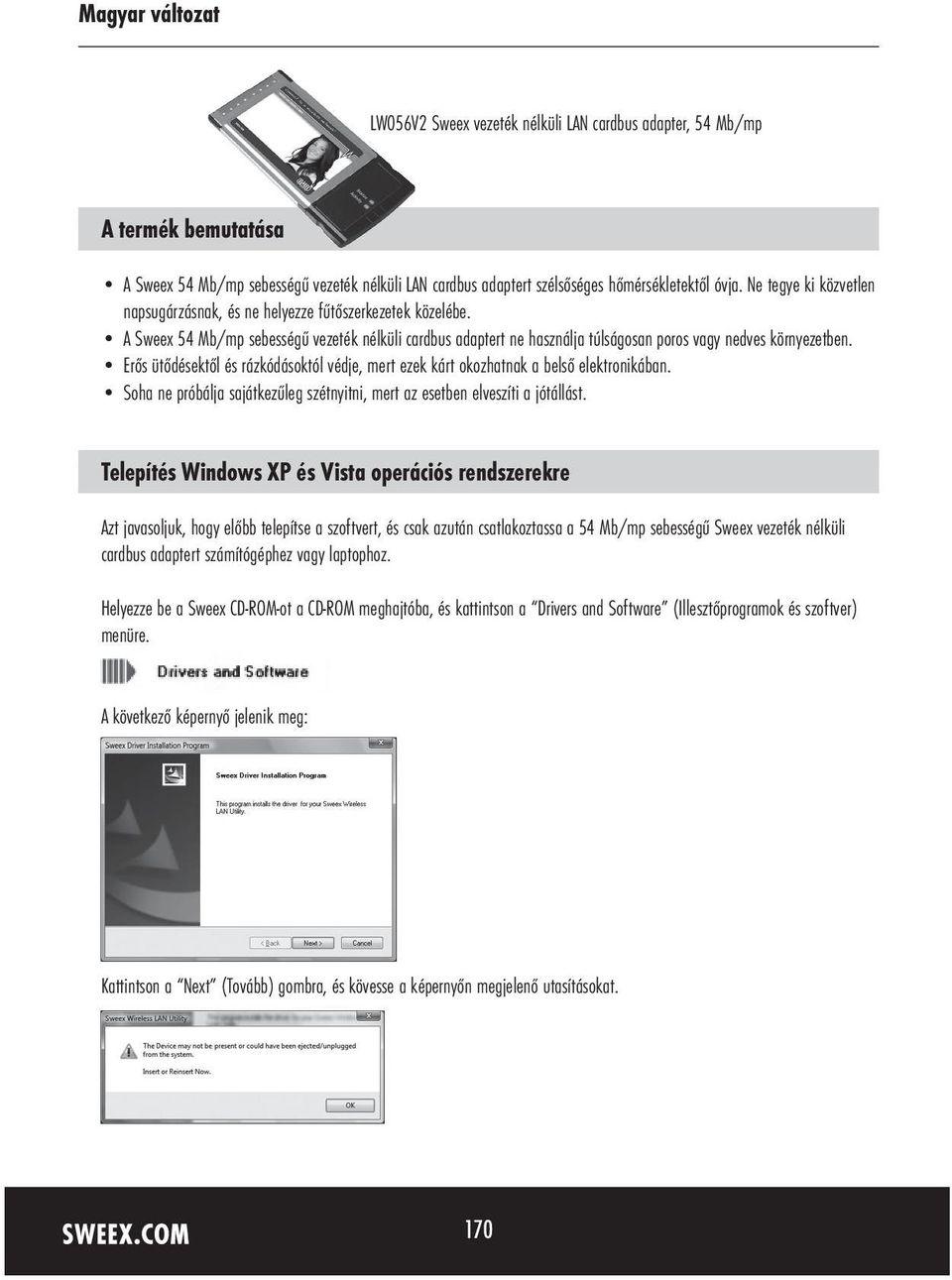 Telepítés Windows XP és Vista operációs rendszerekre - PDF Free Download
