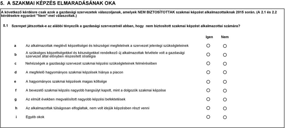 a d e f g h i Az alkalmazottak meglévő képzettségei és készségei megfelelnek a szervezet jelenlegi szükségleteinek A szükséges képzettségekkel és készségekkel rendelkező új alkalmazottak felvétele