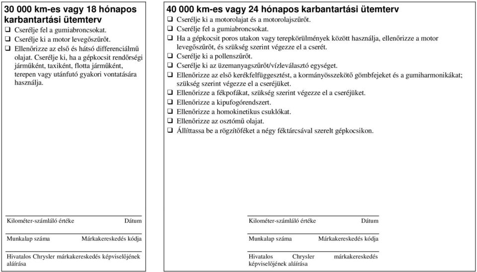 Ha a gépkocsit poros utakon vagy terepkörülmények között használja, ellenőrizze a motor levegőszűrőt, és szükség szerint végezze el a cserét.