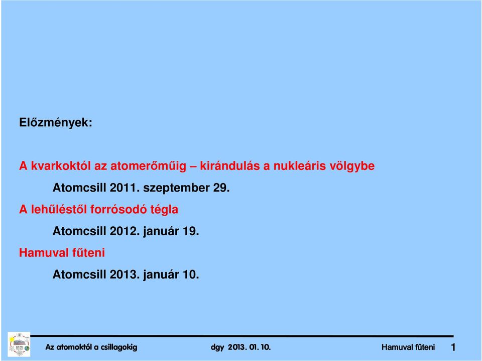 A lehűléstől forrósodó tégla Atomcsill 2012. január 19.