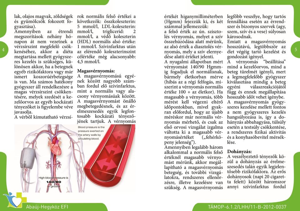 A vérből kimutatható vérzsí- célértéke még alacsonyabb: 4,5 mmol/l.