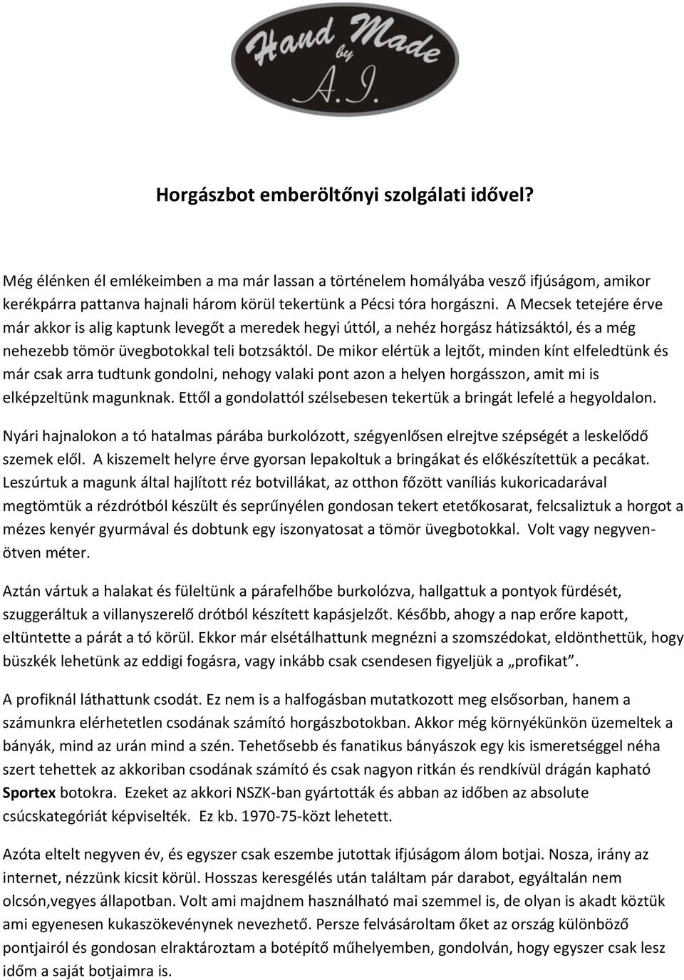 A Mecsek tetejére érve már akkor is alig kaptunk levegőt a meredek hegyi úttól, a nehéz horgász hátizsáktól, és a még nehezebb tömör üvegbotokkal teli botzsáktól.