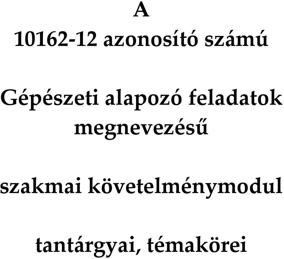 megnevezésű szakmai