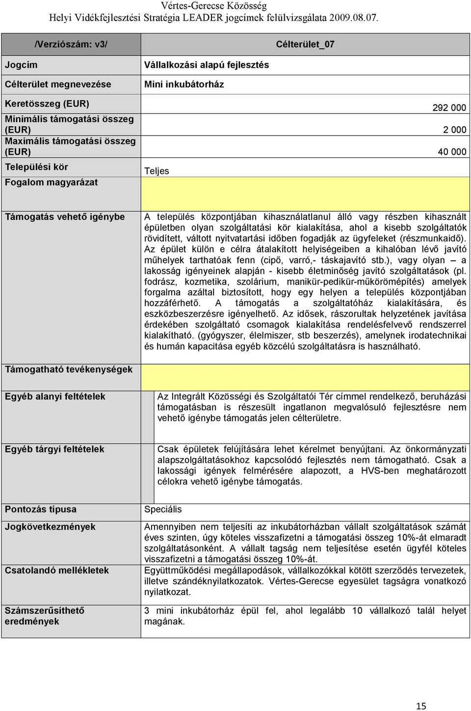 kialakítása, ahol a kisebb szolgáltatók rövidített, váltott nyitvatartási időben fogadják az ügyfeleket (részmunkaidő).