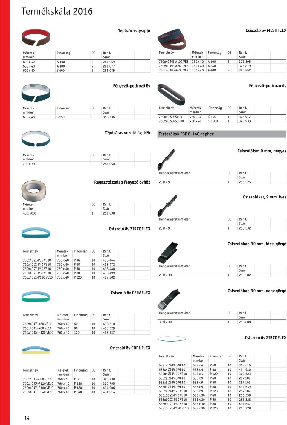 736 Finomság 760x40 SU-S600 760 x 40 S 600 1 326.917 760x40 SU-S1500 760 x 40 S 1500 1 326.933 Tépőzáras vezető öv, kék Tartozékok FBE 8-140 géphez 700 x 30 2 281.