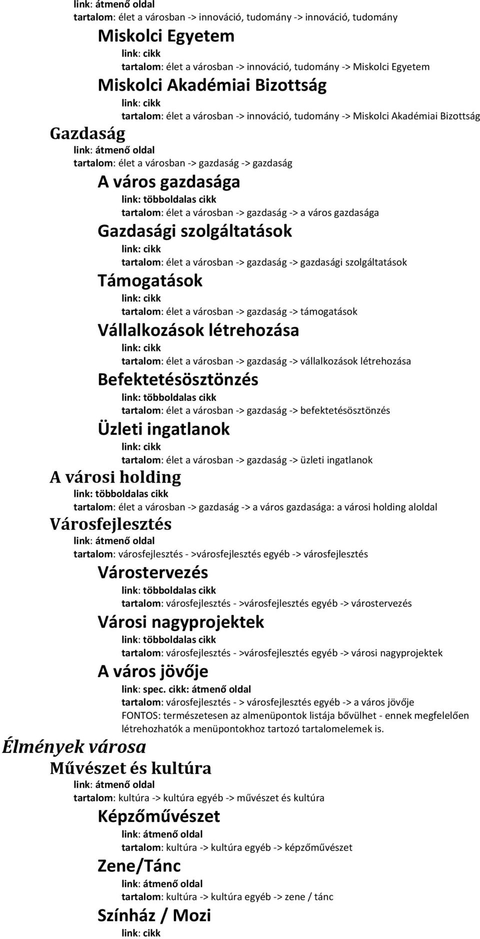 gazdaság > a város gazdasága Gazdasági szolgáltatások link: tartalom: élet a városban > gazdaság > gazdasági szolgáltatások Támogatások link: tartalom: élet a városban > gazdaság > támogatások