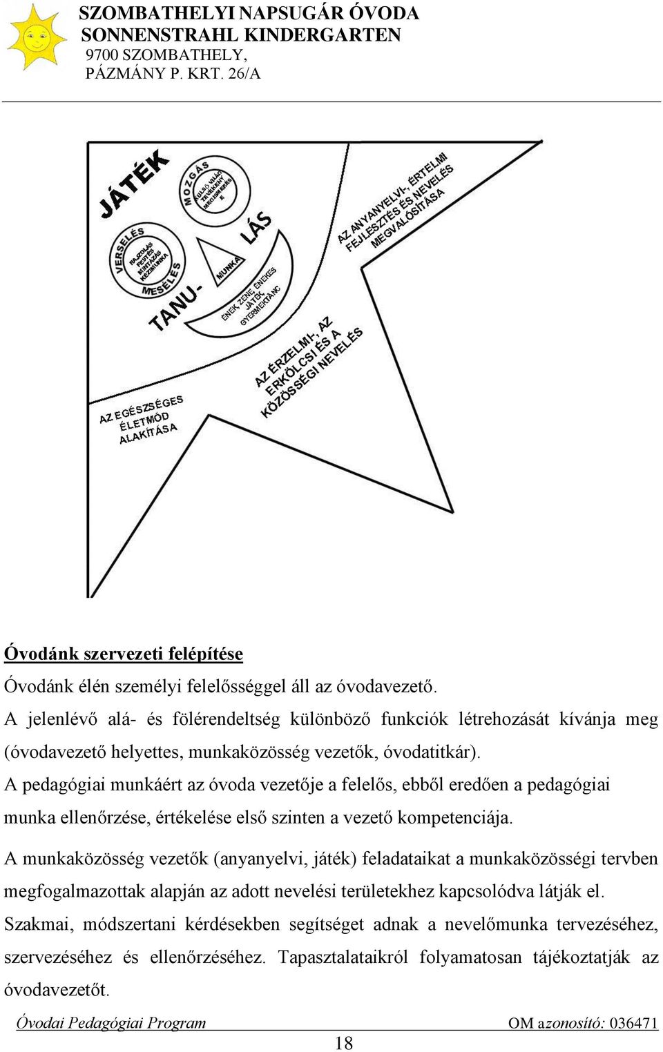 A pedagógiai munkáért az óvoda vezetője a felelős, ebből eredően a pedagógiai munka ellenőrzése, értékelése első szinten a vezető kompetenciája.