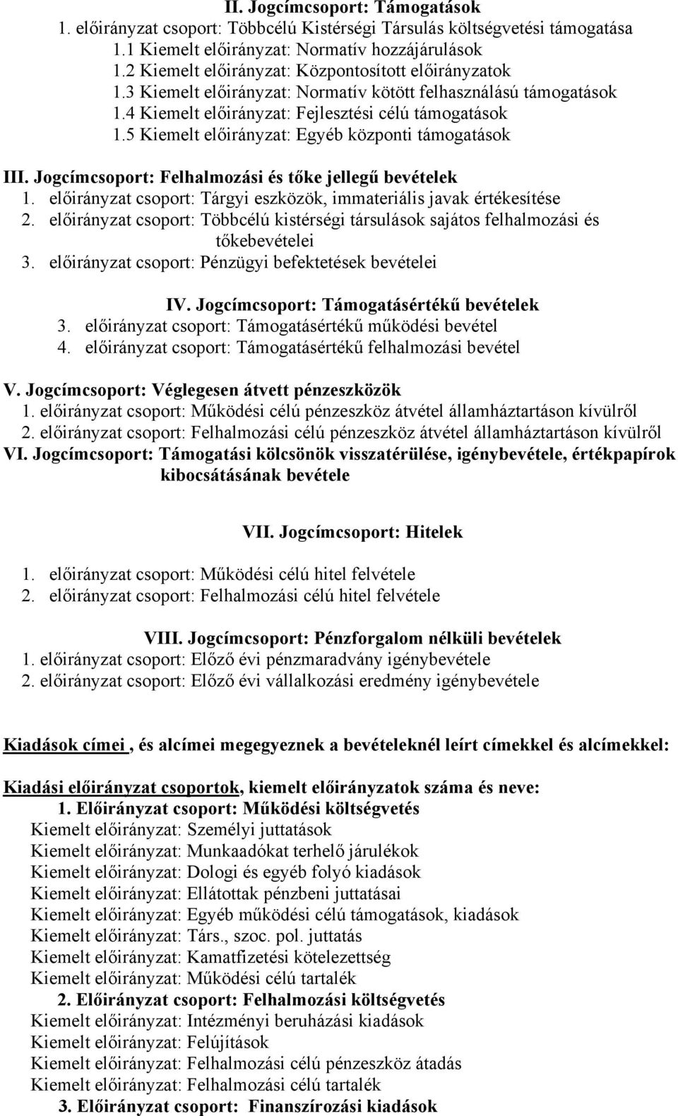 5 Kiemelt előirányzat: Egyéb központi támogatások III. Jogcímcsoport: Felhalmozási és tőke jellegű bevételek 1. előirányzat csoport: Tárgyi eszközök, immateriális javak értékesítése 2.