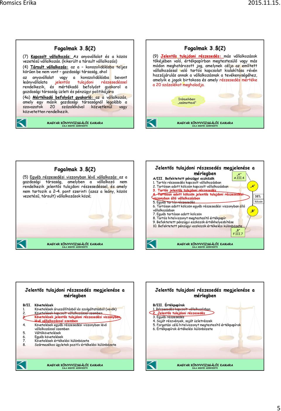 tulajdoni részesedéssel rendelkezik, és mértékadó befolyást gyakorol a gazdasági társaság üzleti és pénzügyi politikájára (4a) Mértékadó befolyást gyakorló: az a vállalkozás, amely egy másik