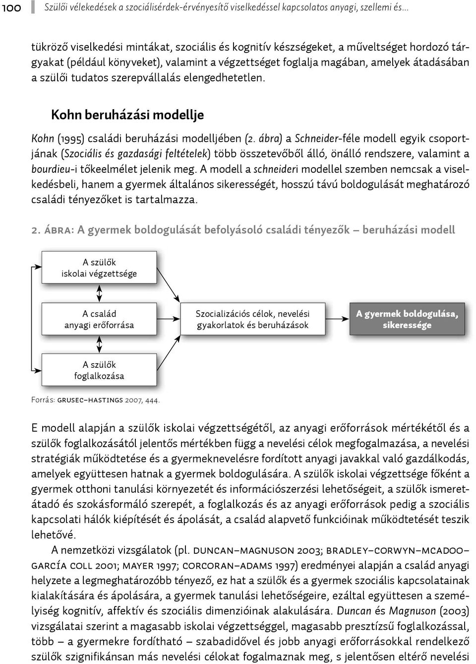 ábra) a Schneider-féle modell egyik csoportjának (Szociális és gazdasági feltételek) több összetevőből álló, önálló rendszere, valamint a bourdieu-i tőkeelmélet jelenik meg.