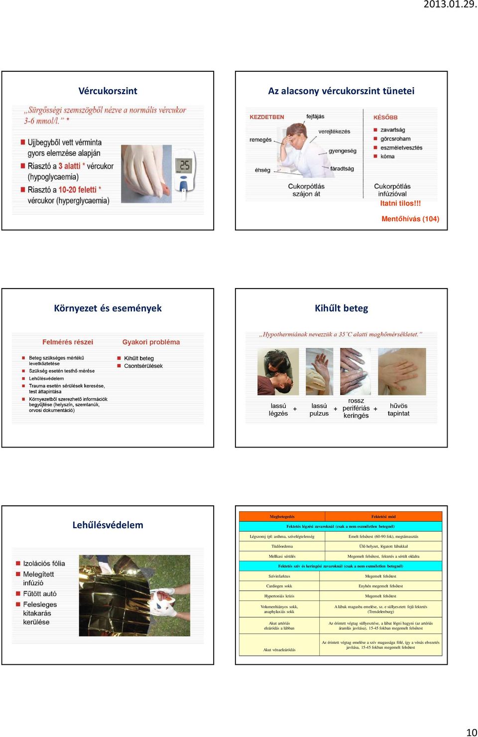 Emelt felsőtest (60-90 fok), megtámasztás Tüdőoedema Mellkasi sérülés Ülő helyzet, lógatott lábakkal Megemelt felsőtest, fektetés a sérült oldalra Fektetés szív és keringési zavaroknál (csak a nem