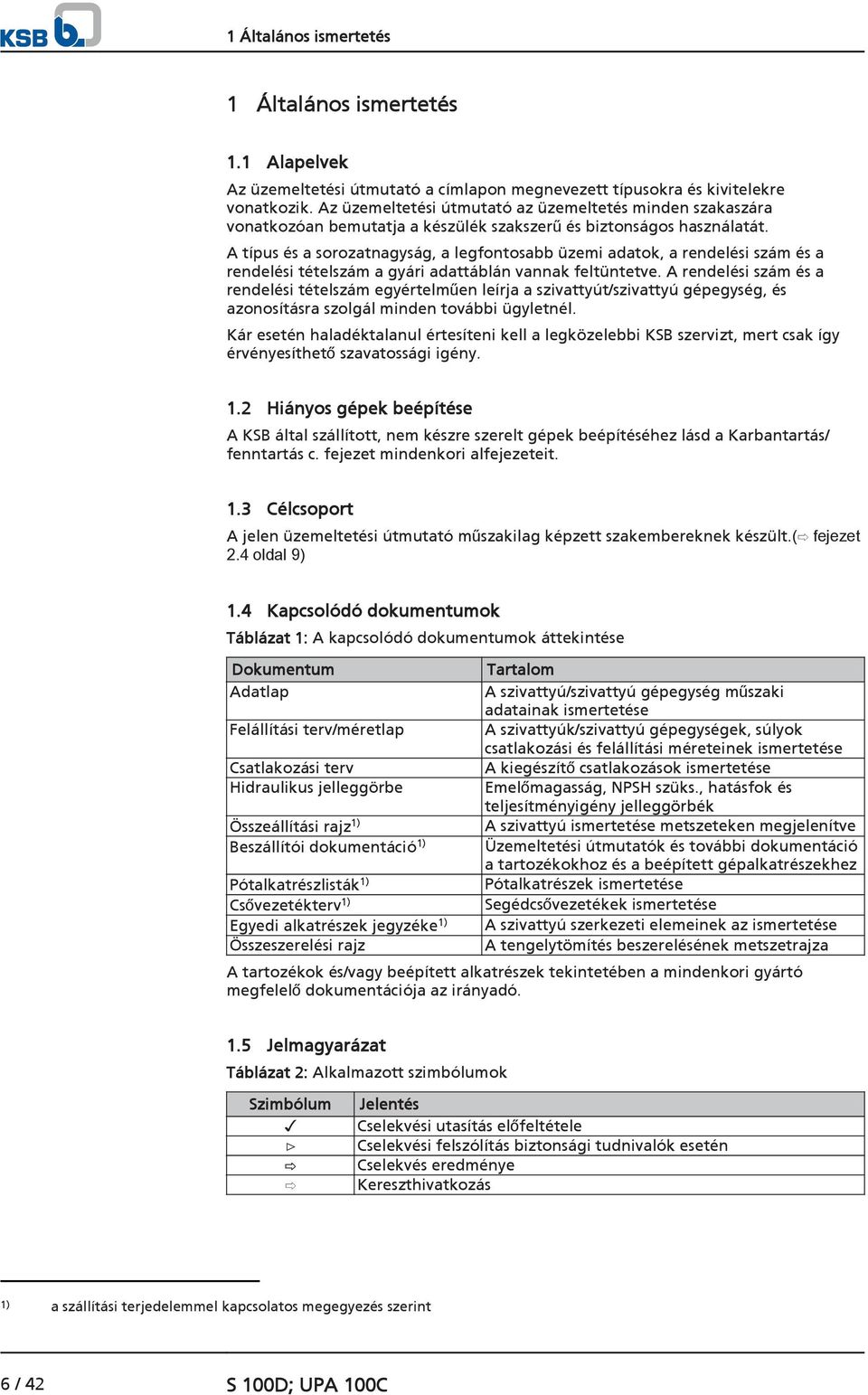 A típus és a sorozatnagyság, a legfontosabb üzemi adatok, a rendelési szám és a rendelési tételszám a gyári adattáblán vannak feltüntetve.