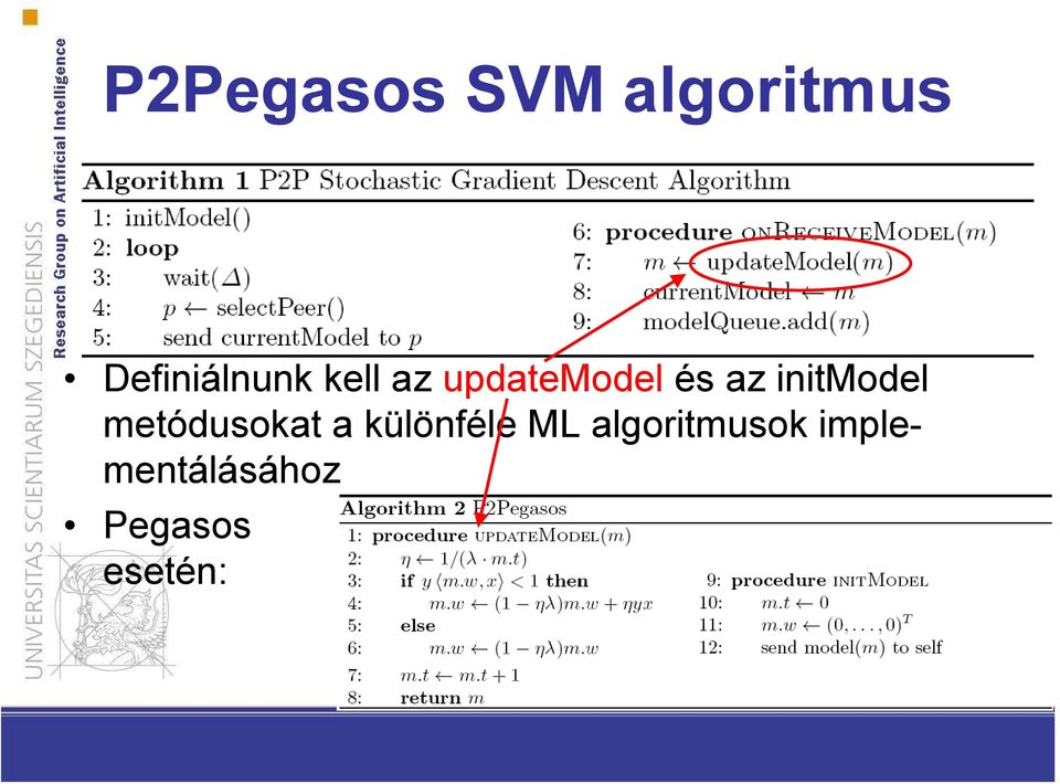 az initmodel metódusokat a különféle