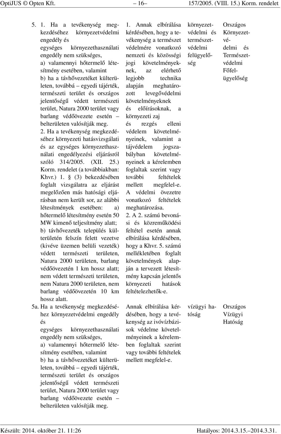 .) Korm. rendelet 5. 1.