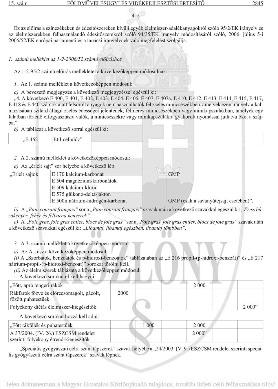 módosításáról szóló, 2006. július 5-i 2006/52/EK európai parlamenti és a tanácsi irányelvnek való megfelelést szolgálja. 1.