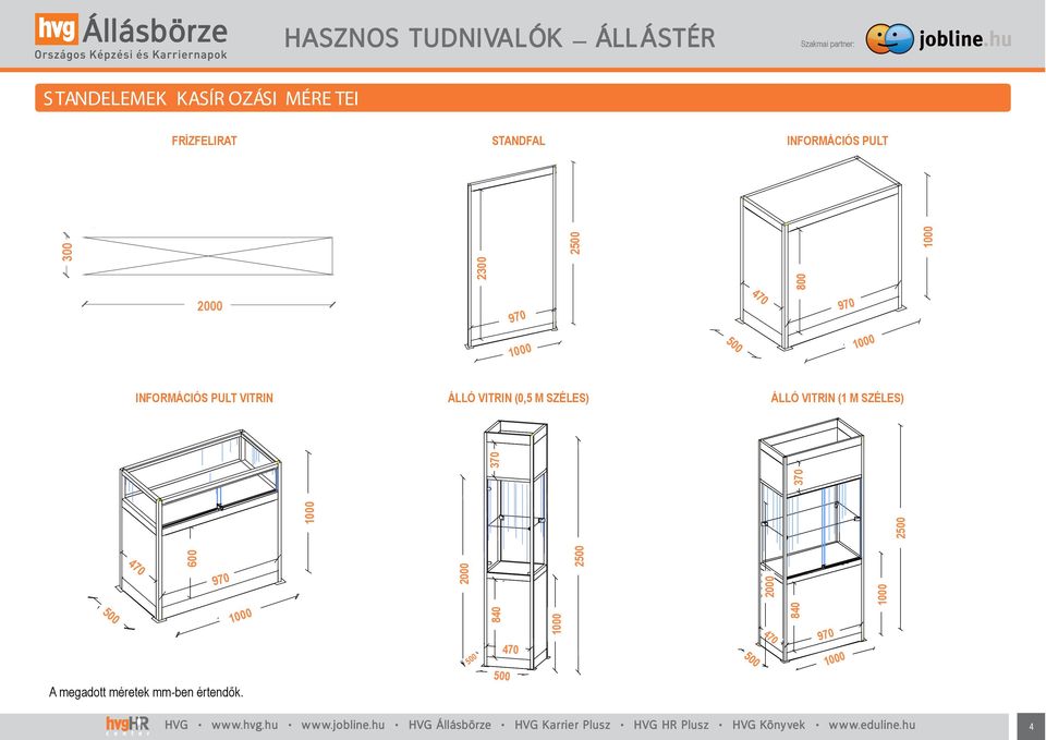 ÁLLÓ VITRIN (0,5 M SZÉLES) ÁLLÓ VITRIN (1 M SZÉLES)