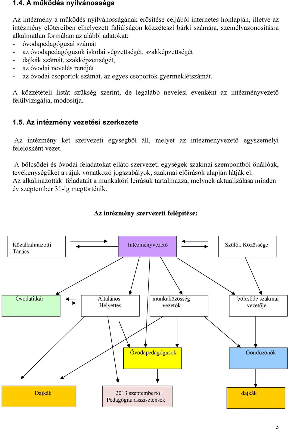 nevelés rendjét - az óvodai csoportok számát, az egyes csoportok gyermeklétszámát. A közzétételi listát szükség szerint, de legalább nevelési évenként az intézményvezető felülvizsgálja, módosítja. 1.