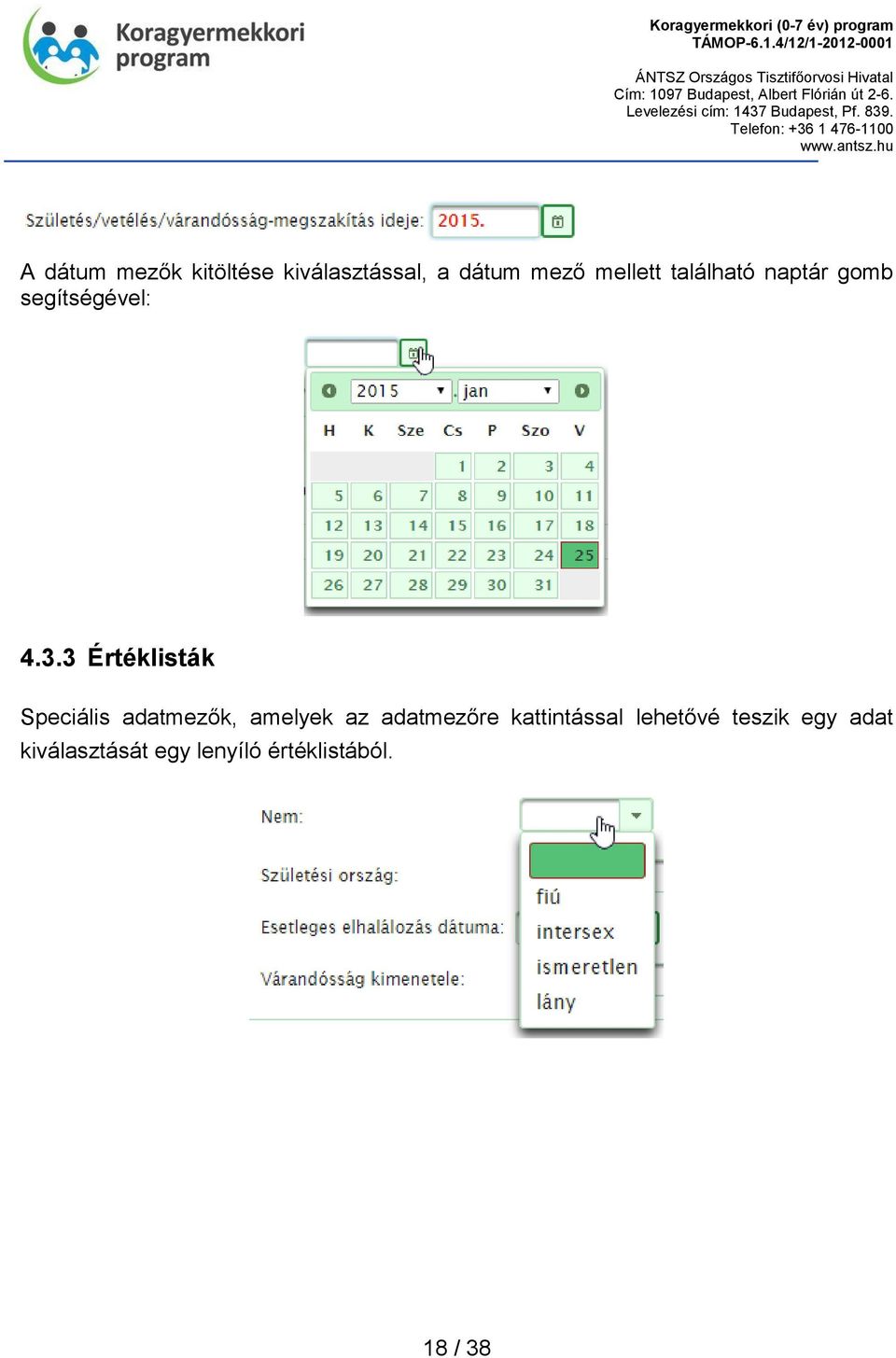 3 Értéklisták Speciális adatmezők, amelyek az adatmezőre