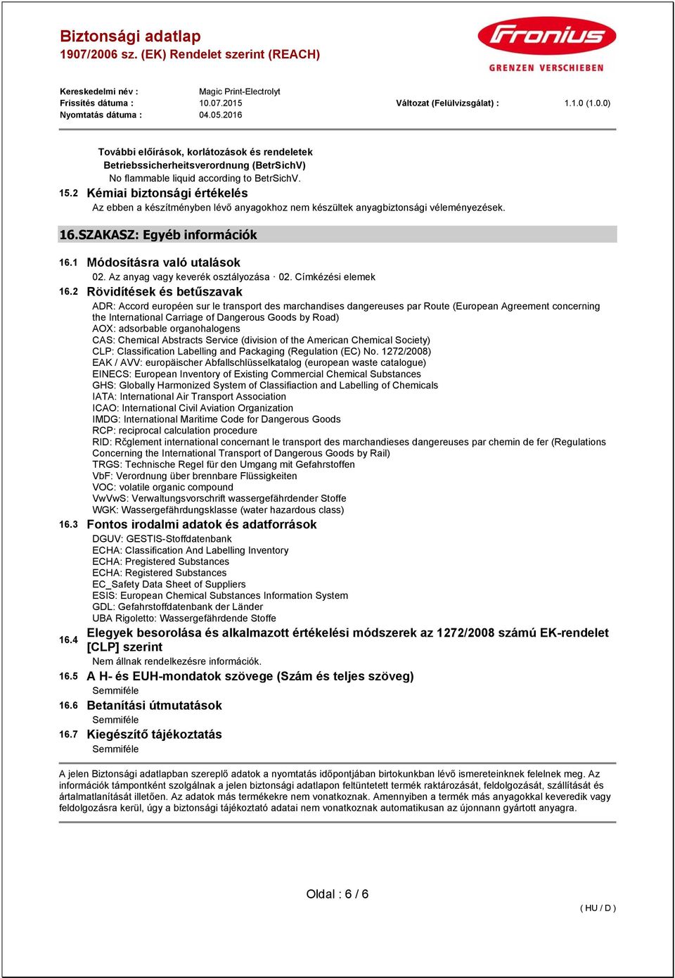 Az anyag vagy keverék osztályozása 02. Címkézési elemek 16.