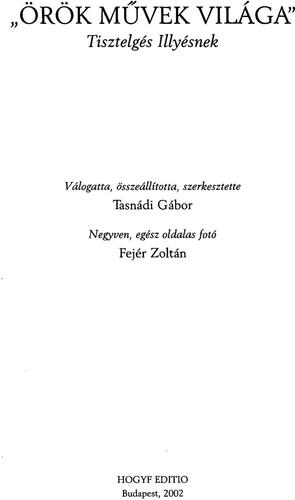 Tasnádi Gábor Negyven, egész oldalas