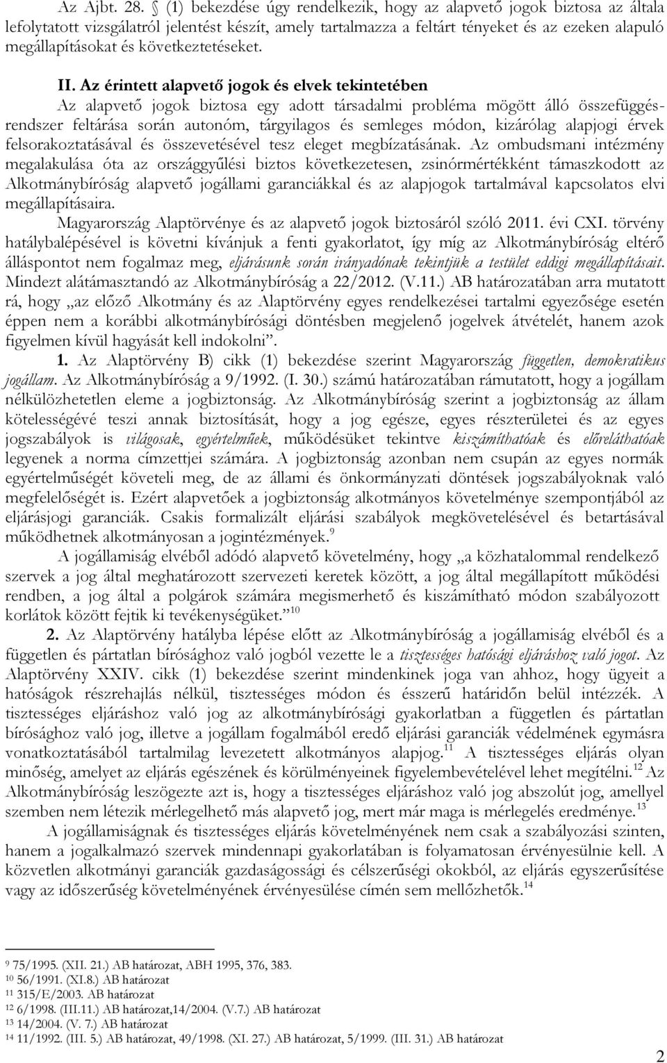 következtetéseket. II.
