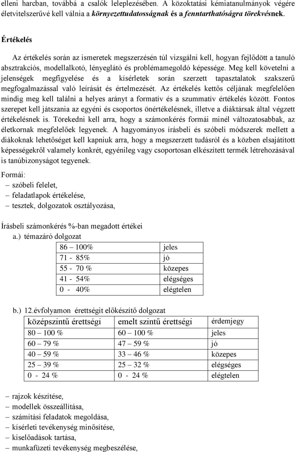 Meg kell követelni a jelenségek megfigyelése és a kísérletek során szerzett tapasztalatok szakszerű megfogalmazással való leírását és értelmezését.