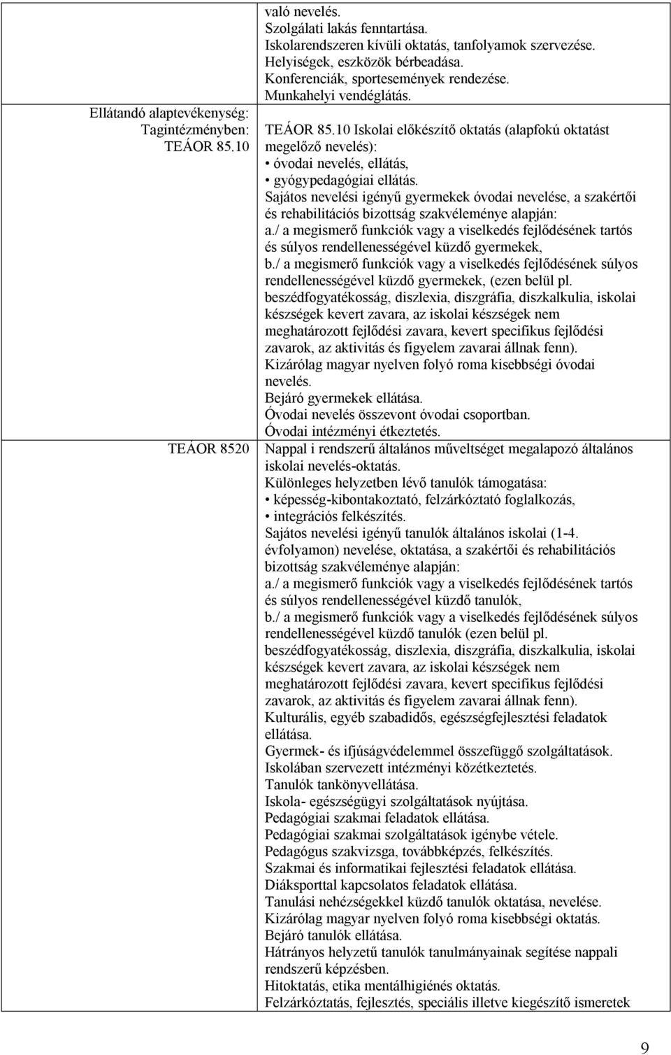 Sajátos nevelési igényű gyermekek óvodai nevelése, a szakértői és rehabilitációs bizottság szakvéleménye alapján: a.