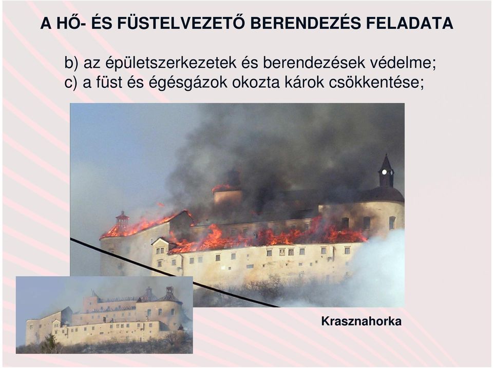 berendezések védelme; c) a füst és