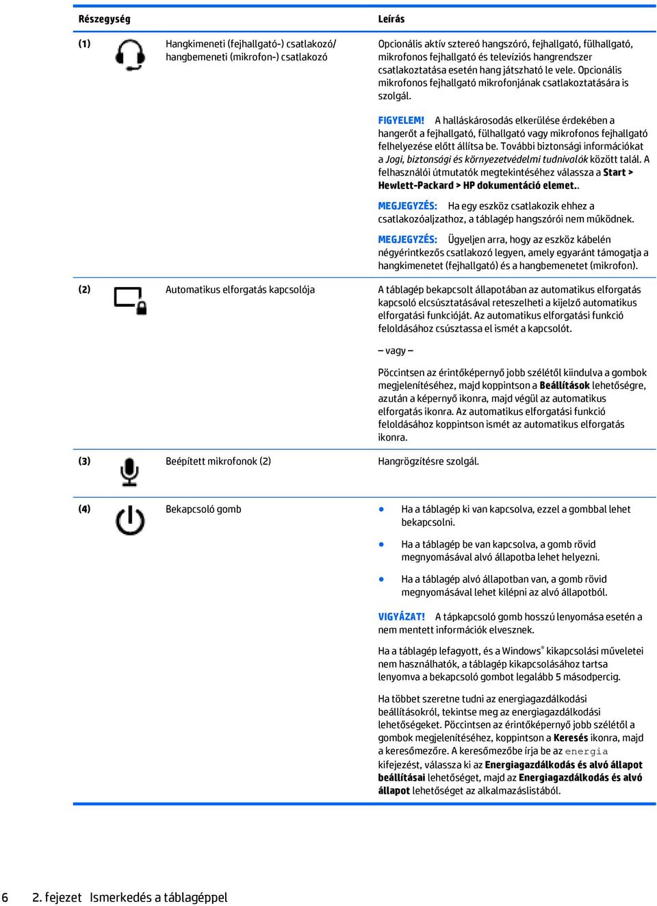 A halláskárosodás elkerülése érdekében a hangerőt a fejhallgató, fülhallgató vagy mikrofonos fejhallgató felhelyezése előtt állítsa be.