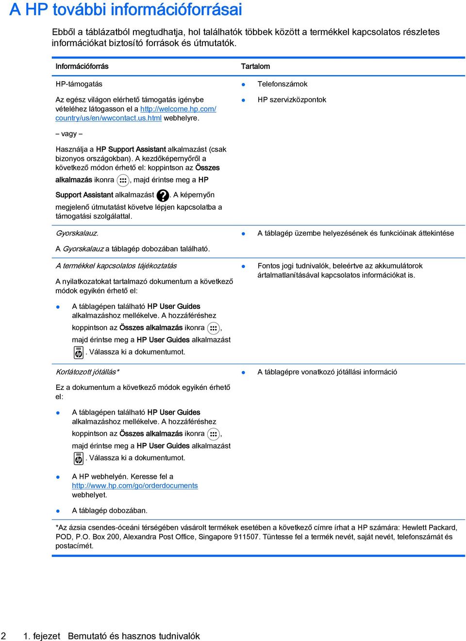 vagy Használja a HP Support Assistant alkalmazást (csak bizonyos országokban).