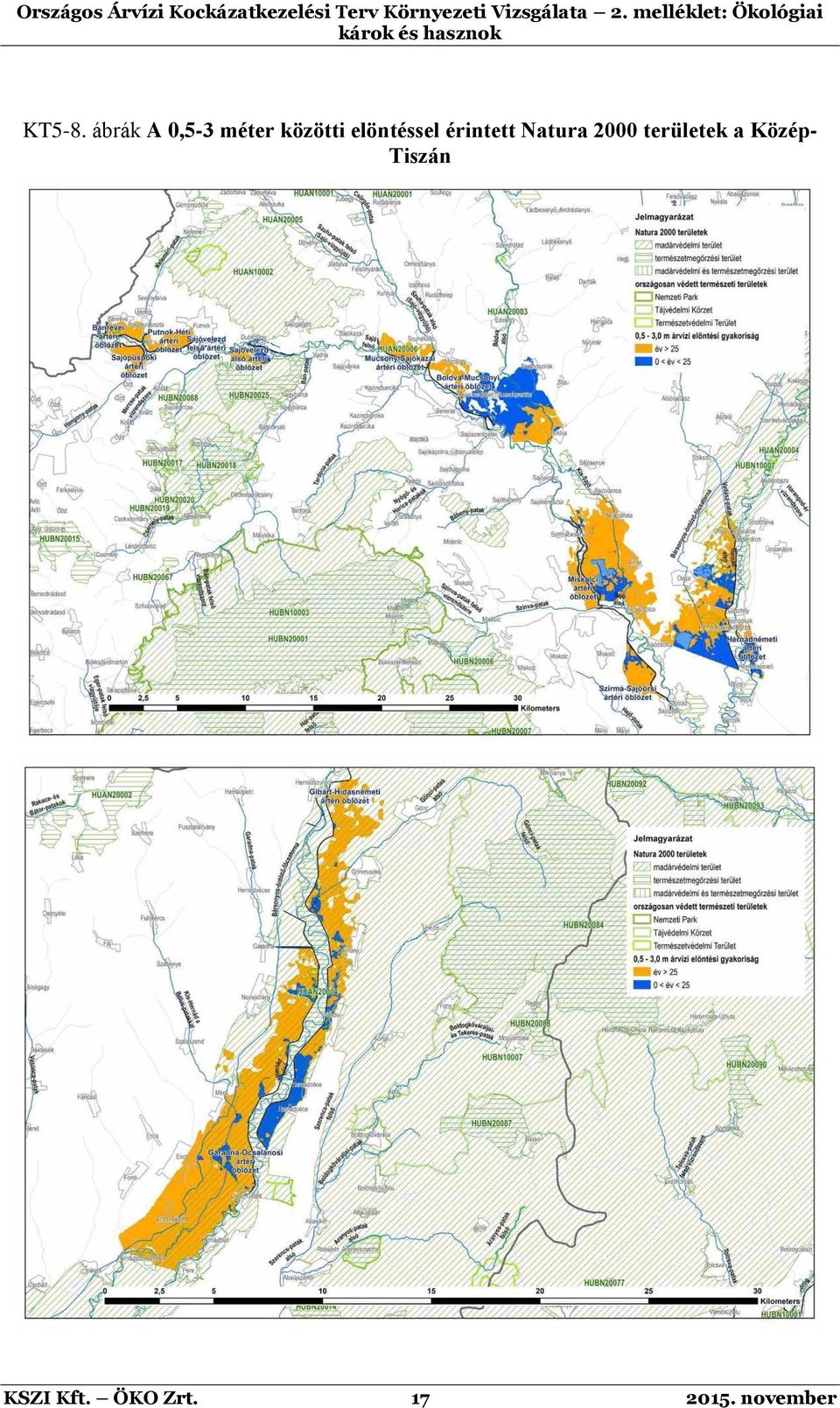 elöntéssel érintett Natura 2000