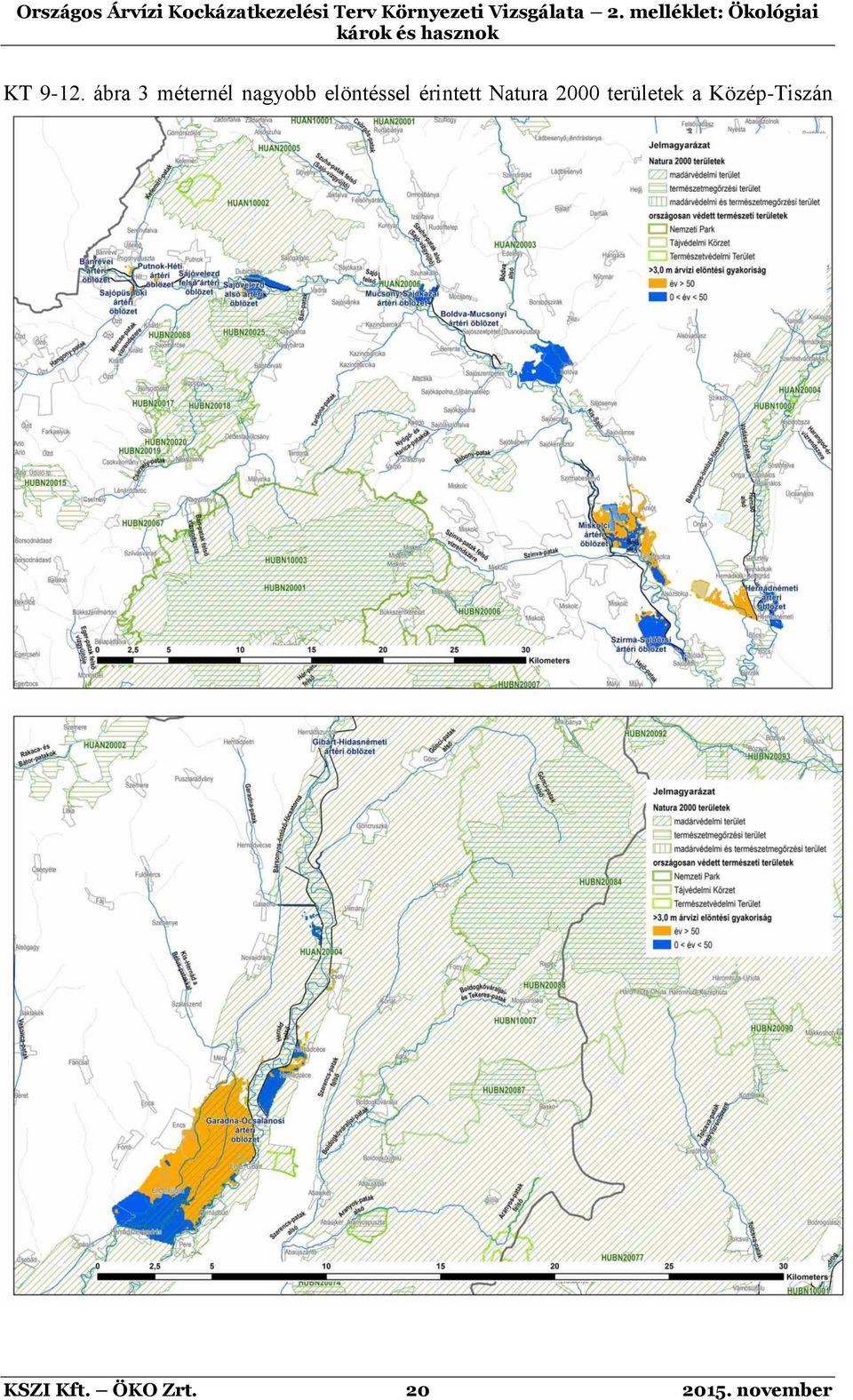 elöntéssel érintett Natura 2000