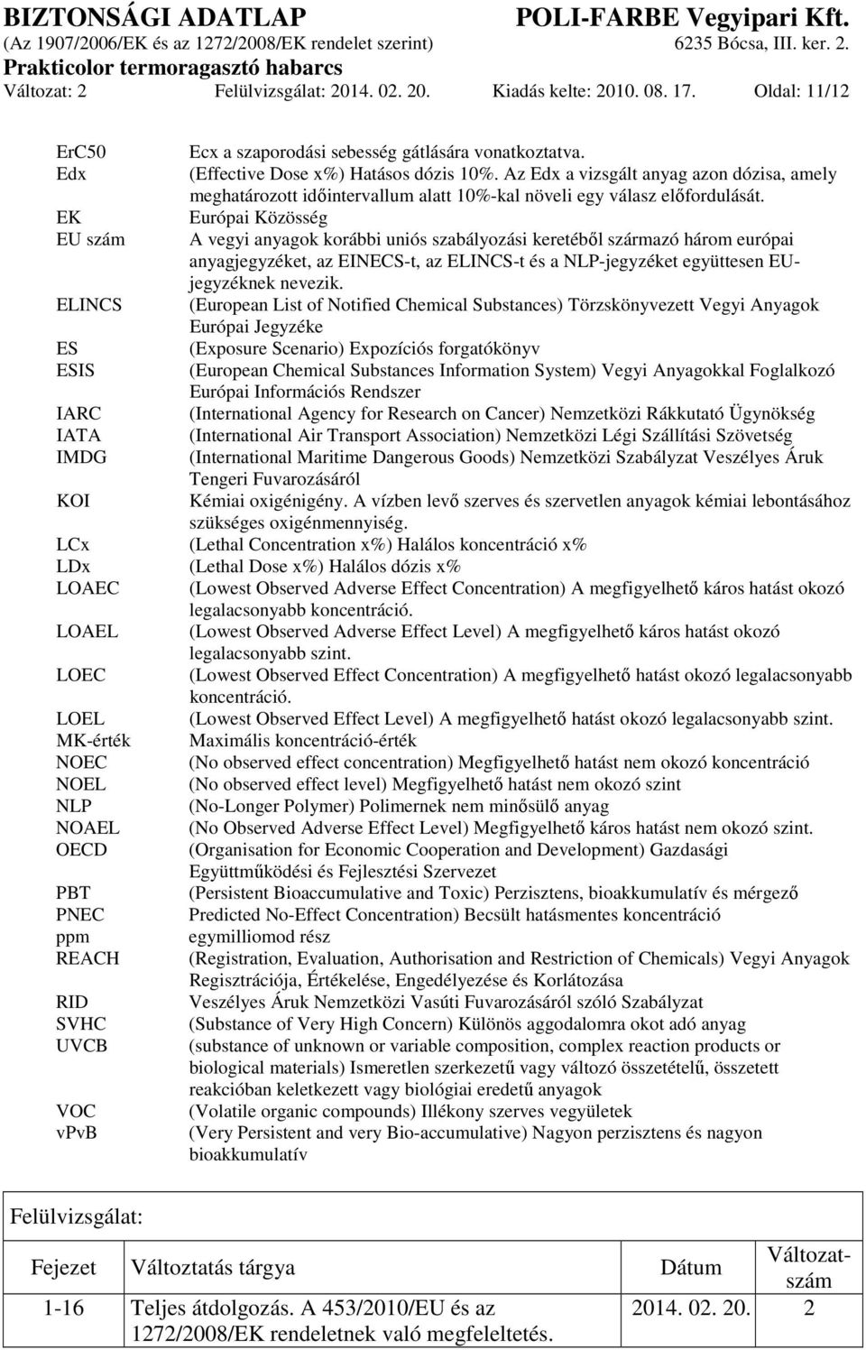 EK Európai Közösség EU szám A vegyi anyagok korábbi uniós szabályozási keretéből származó három európai anyagjegyzéket, az EINECS-t, az ELINCS-t és a NLP-jegyzéket együttesen EUjegyzéknek nevezik.
