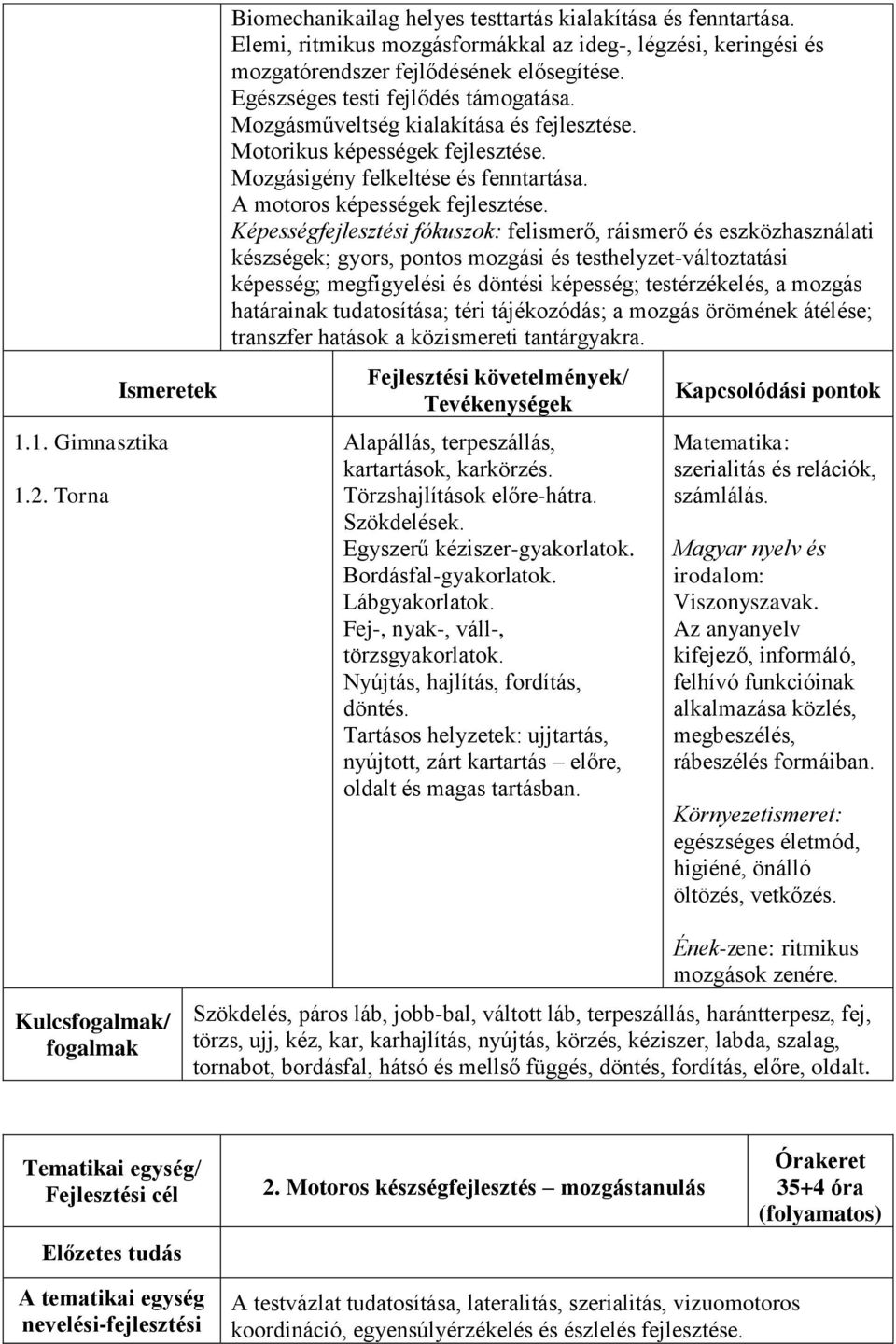 Motorikus képességek fejlesztése. Mozgásigény felkeltése és fenntartása. A motoros képességek fejlesztése.