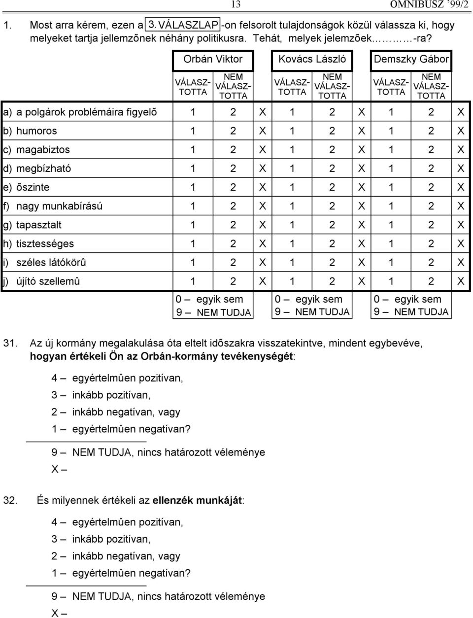 2 1 2 c) magabiztos 1 2 1 2 1 2 d) megbízható 1 2 1 2 1 2 e) õszinte 1 2 1 2 1 2 f) nagy munkabírású 1 2 1 2 1 2 g) tapasztalt 1 2 1 2 1 2 h) tisztességes 1 2 1 2 1 2 i) széles látókörû 1 2 1 2 1 2