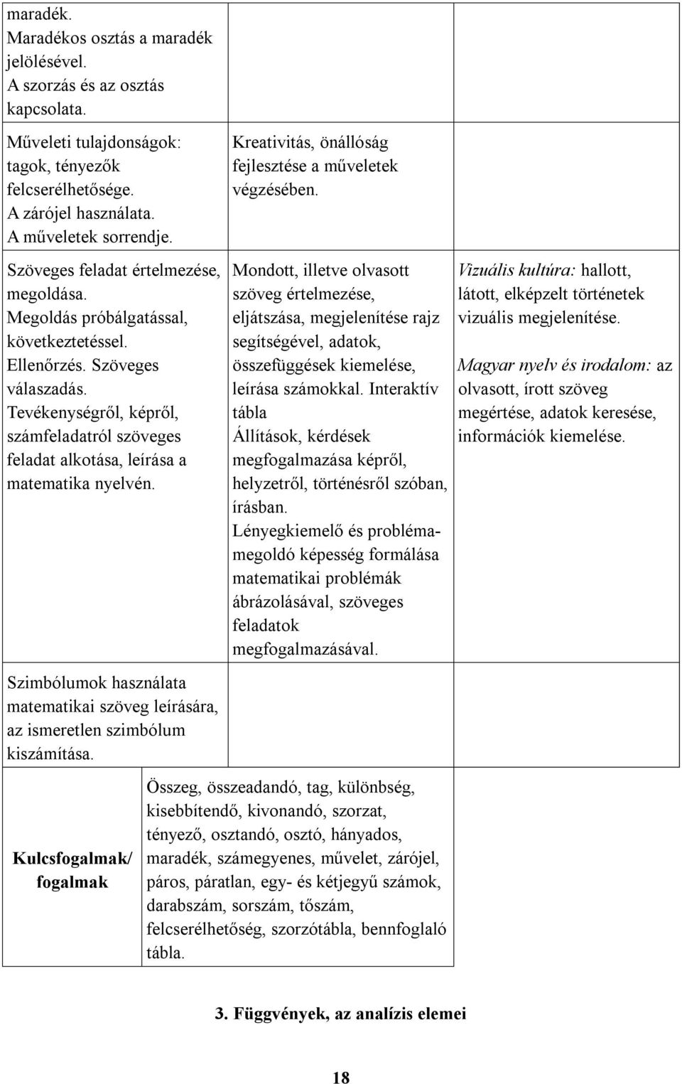 Tevékenységről, képről, számfeladatról szöveges feladat alkotása, leírása a matematika nyelvén. Szimbólumok használata matematikai szöveg leírására, az ismeretlen szimbólum kiszámítása.