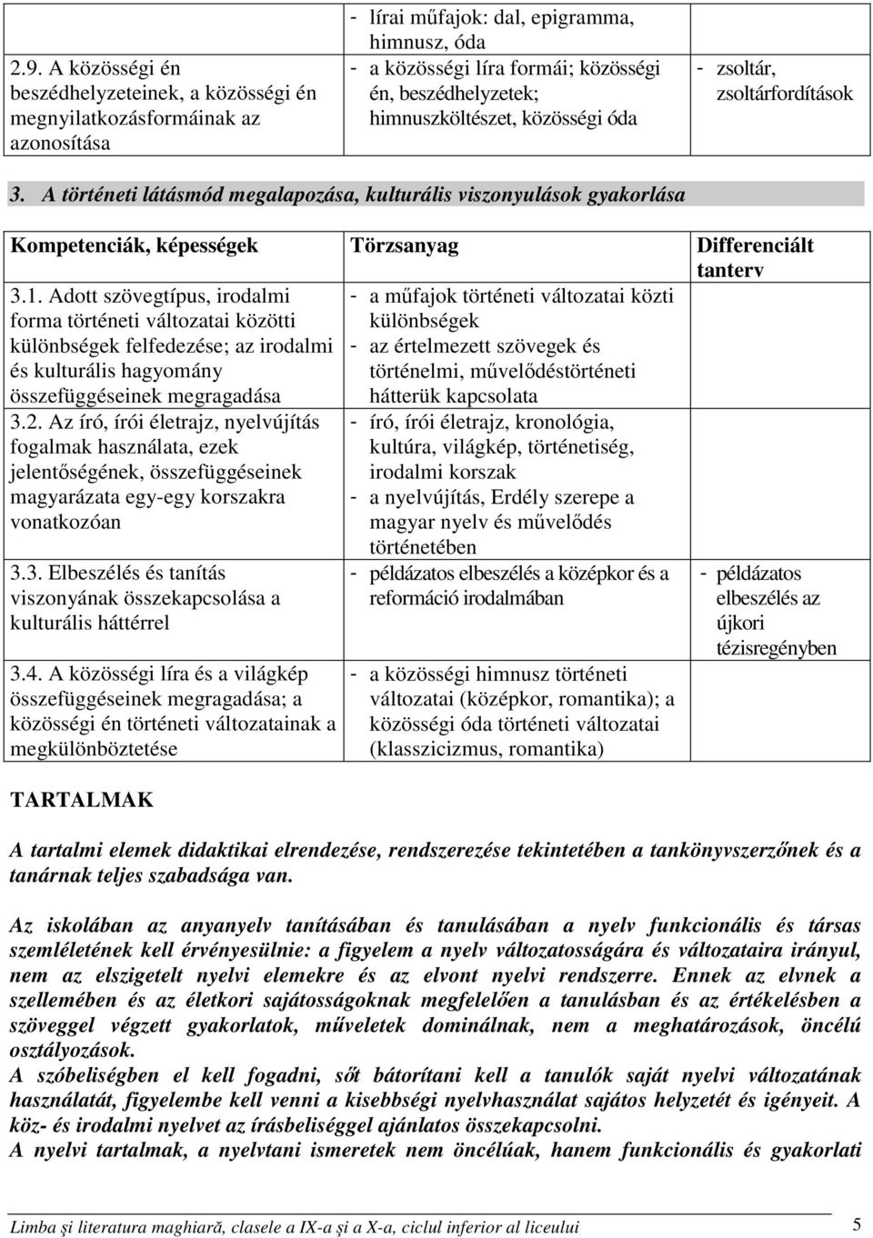 Adott szövegtípus, irodalmi forma történeti változatai közötti különbségek felfedezése; az irodalmi és kulturális hagyomány összefüggéseinek megragadása - a műfajok történeti változatai közti
